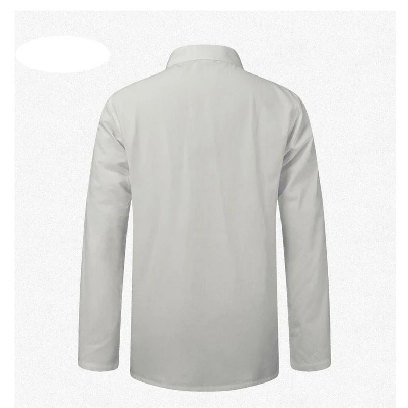 Thin Jacket for Men white Long Sleeve Cotton Shirt Traditional Chinese Clothes Tang Suit Coat clothing Kung Fu Tai Chi Uniform