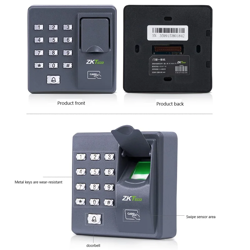 Biometric Fingerprint Access Control Intercom Machine Digital Electric RFID Code System For Door Lock Keys Tags