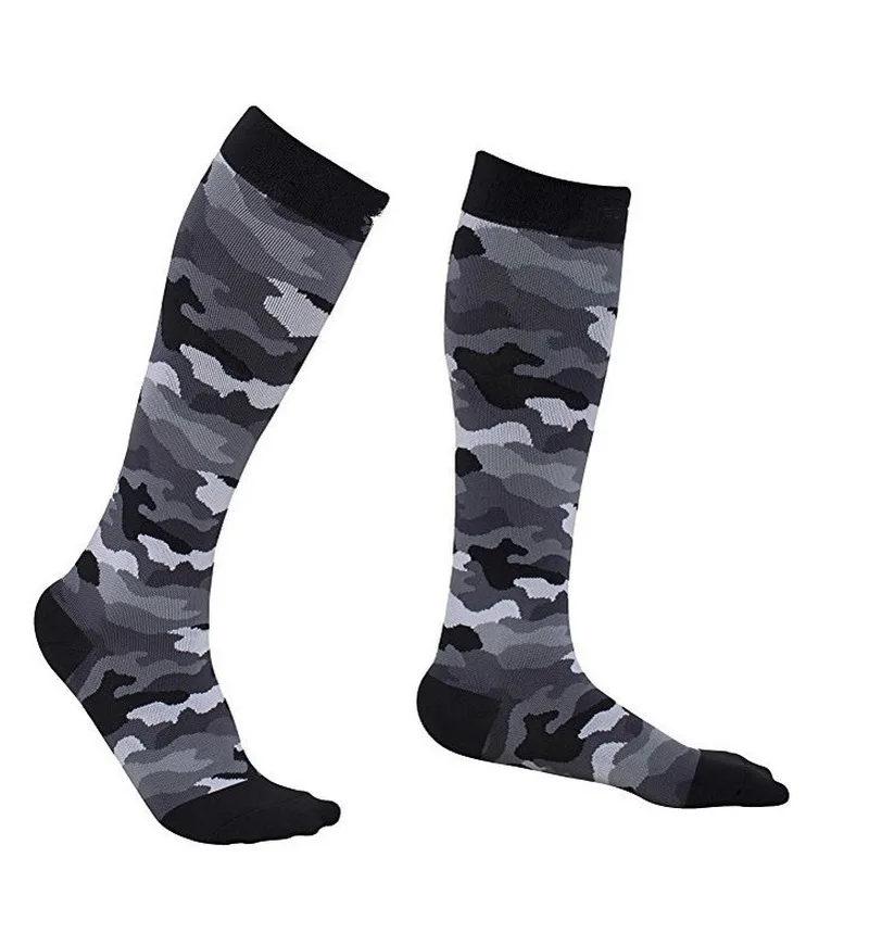 Chaussettes de compression à pression élastique pour hommes et femmes, bas de sport, plastique, style coréen, filet rouge, armée, cyclisme, escalade, camomon