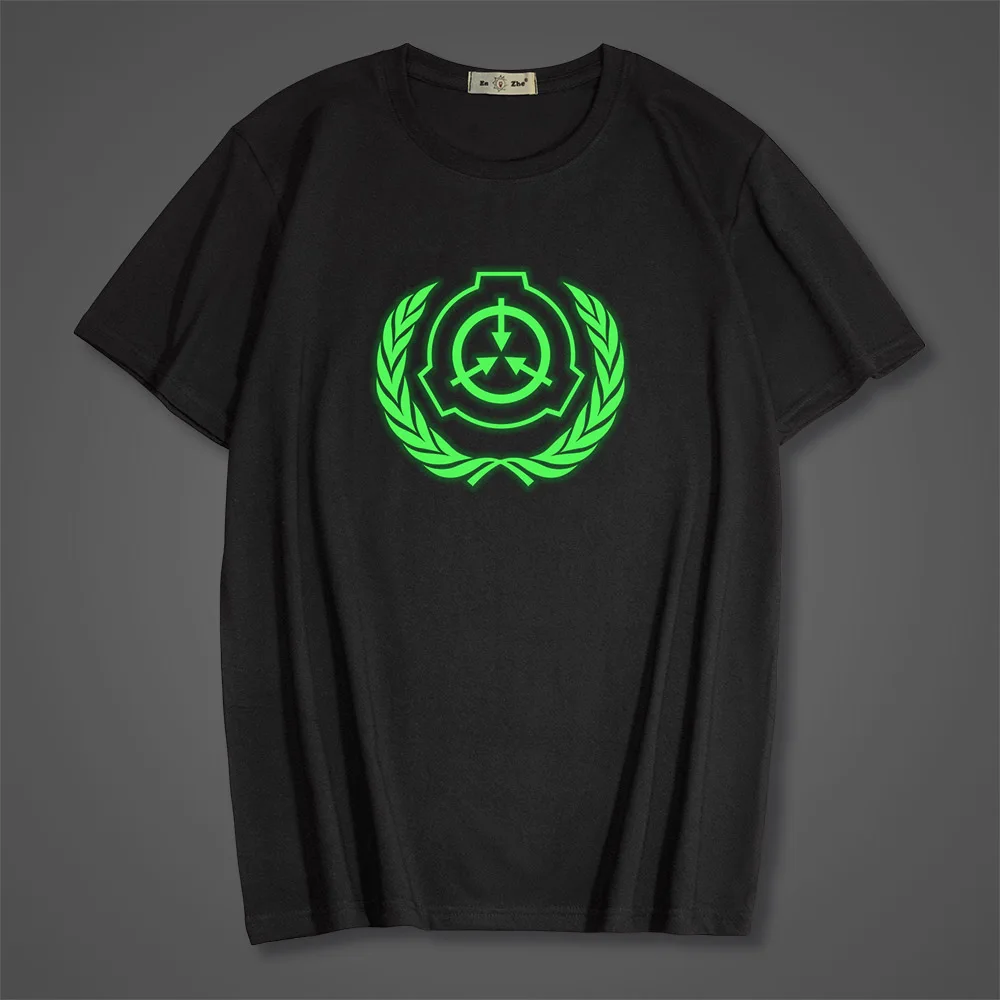 Green Fluorescent Men Women T-shirt SCP Foundation Print 100% Cotton Short Sleeve Kids T-shirt Tops Tee Casual Men's clothing