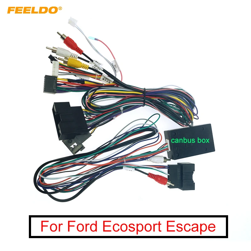 

FEELDO Car Audio 16PIN Android Power Cable Adapter With Canbus Box For Ford Ecosport(13-17)/Escape(13-17) Stereo Wiring Harness