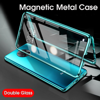 360 Magnetic Metal Case For Xiaomi Redmi Note 9 9S 8 8T 7 9A 9C K20 10 Ultra 9T CC9 Pro Xiaomi POCO X3 NFC F2 Pro F1 Glass Cover