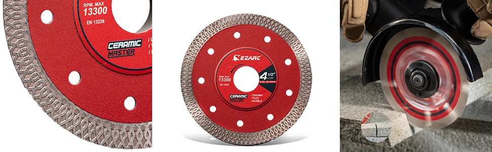 EZARC 2Pcs 115mm/125mm Super Thin Diamond Saw Blades Diamond Tile Blade for Cutting Porcelain Ceramic Granite Marble Tile