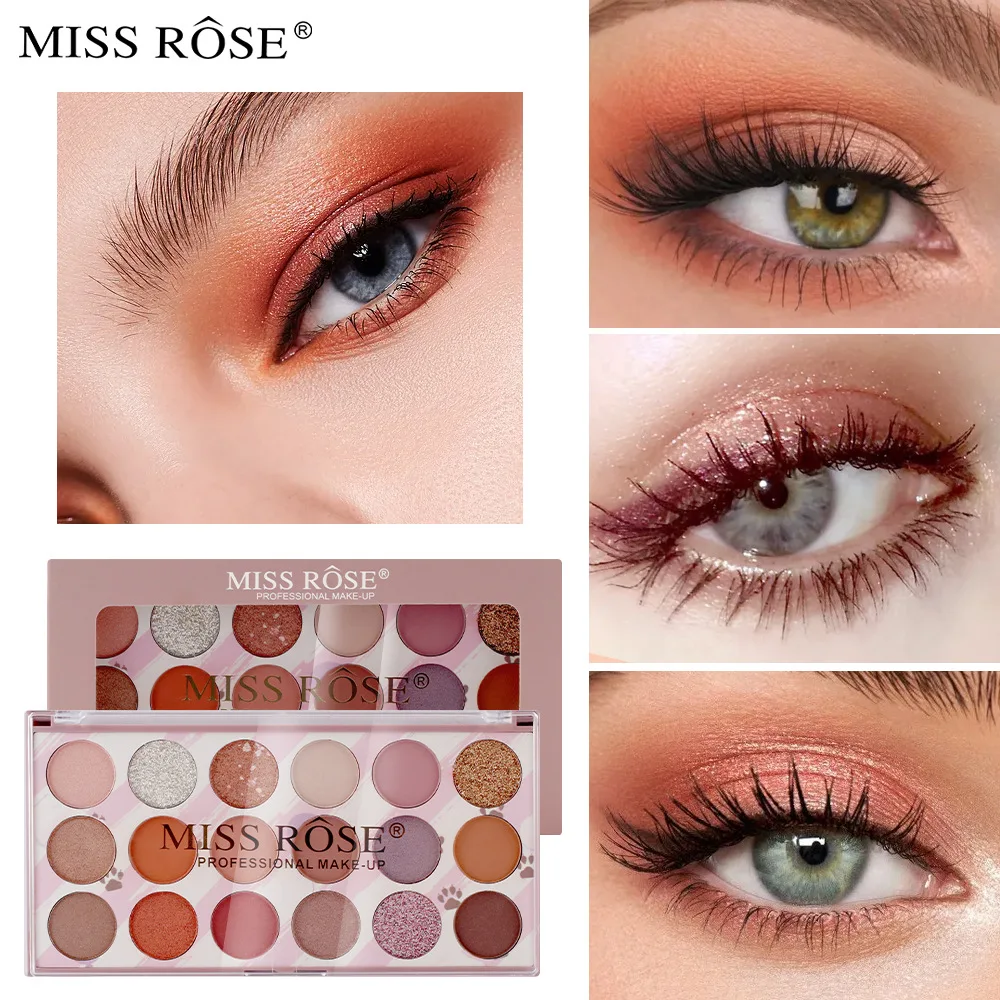 

MISS ROSE Waterproof Eyeshadow Pearl Matte 18-color Earth Color Eyeshadow Palett Long-lasting Makeup Eye Glitter Cosmetic