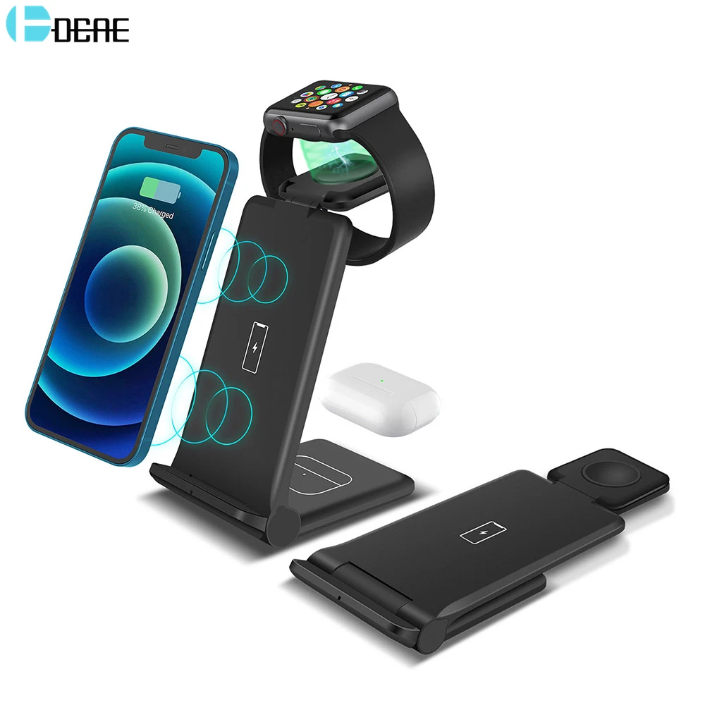 

20W Wireless Charger 3 in 1 Fast Charging Dock Station for Apple Watch 9 8 SE iPhone 15 14 13 12 11 XS Max XR Airpods Pro Stand