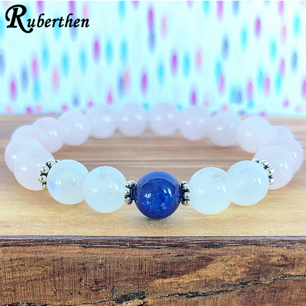 Ruberthen Feminine Power & Intuition Wrist Mala Bracelet 8 MM Rose Quartz Energy Bracelet Women`s Fashion Yoga Jewelry