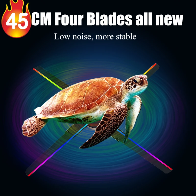 45ซม.3d พัดลมโฮโลแกรมโปรเจคเตอร์โฆษณาโฮโลแกรมพัดลม Holographic โคมไฟ3d จอแสดงผลโฆษณาโลโก้ตกแต่ง