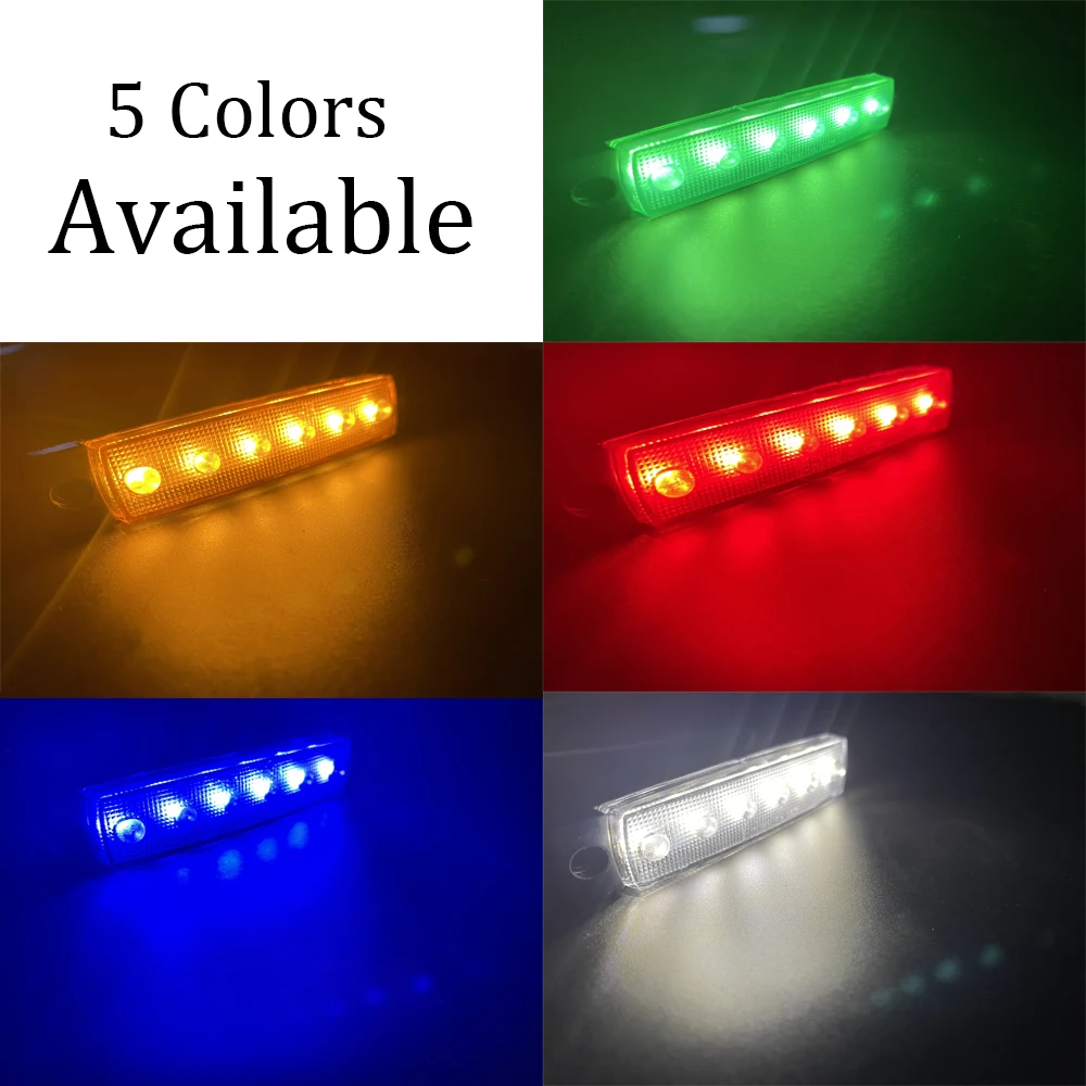 Auto Side Marker Indicator Light LED 12V 24V 6 SMD LED Car Bus Truck Lorry External Lights Low Trailer Rear Warning Lamp