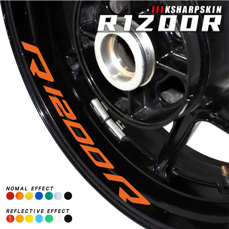 

Motorcycle rim decorative logos and decals reflective protective stickers multi-color film for BMW R1200R r1200r