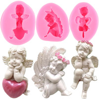 3 Style Cupid Little Angel Silicone Fondant Molds DIY Cake Decorating Tools Chocolate Candy Dessert Cupcake Kitchen Baking Mould