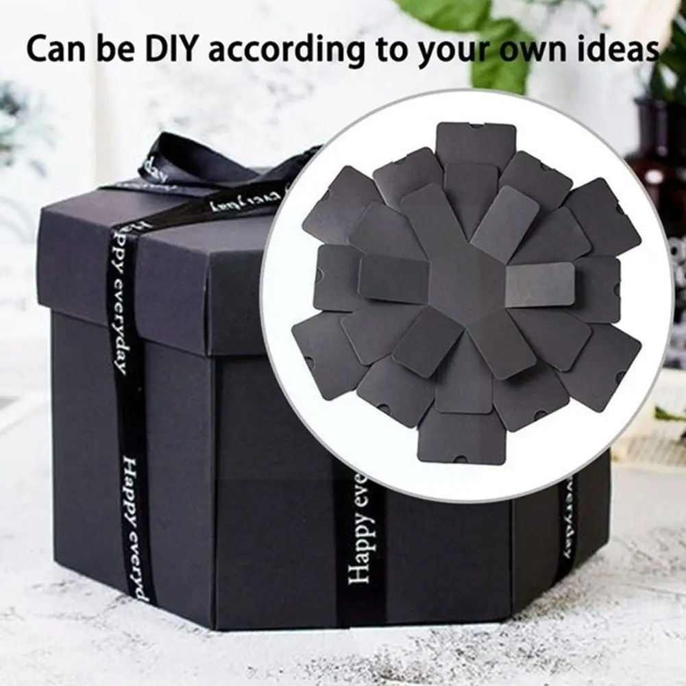 Hexagonal Explosion Box Surprise Explosion Diy Gift Box Scrapbook Photo Album For Wedding Valentines Day Christmas L5r3