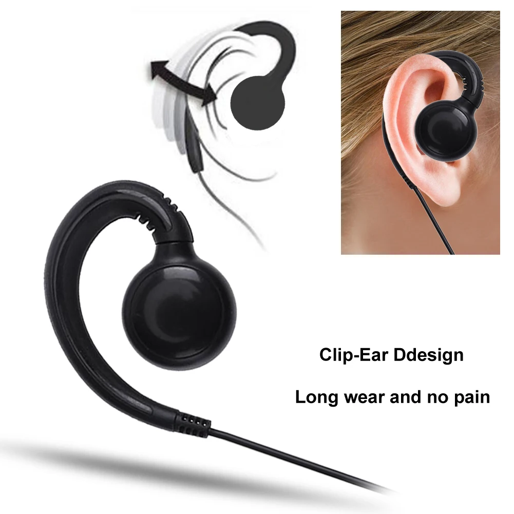 2-контактная гарнитура с поворотом на 180 ° и поворотным крючком для наушников PTT Mic для Motorola GP300