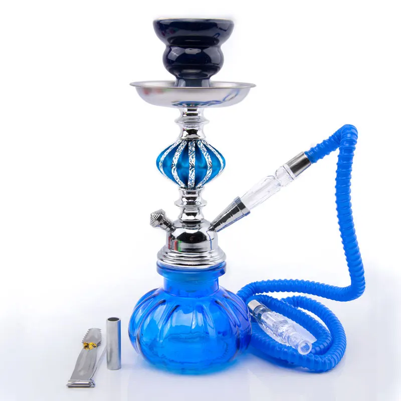 Shisha Pipe Hookah Set With Ceramic Shisha Bowl Synthetic Leather Hose Charcoal Tongs Chicha Narguile Smoking Pipe Tools For Men