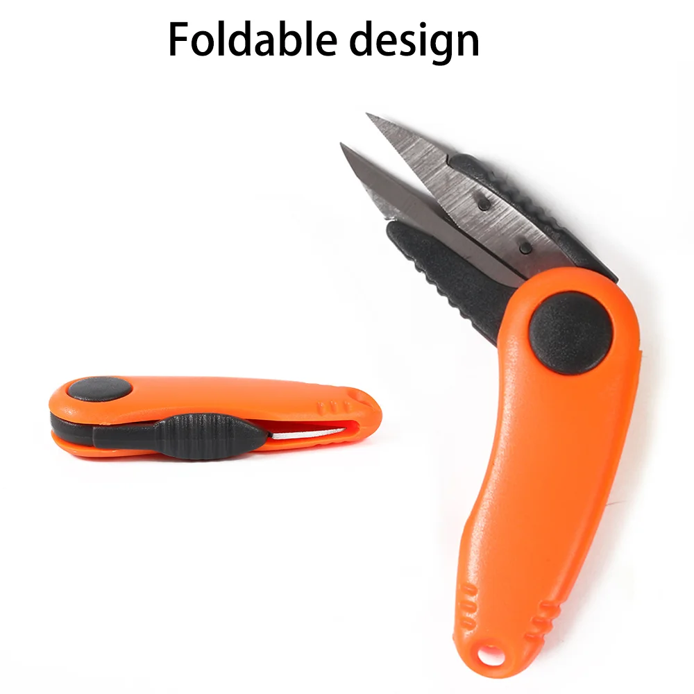 Garnelenförmige faltbare Schere Angelschnurschneider Clipper Nipper Quick Knot Tool Kit Edelstahl Tackle Schnalle Zubehör – Detail 4