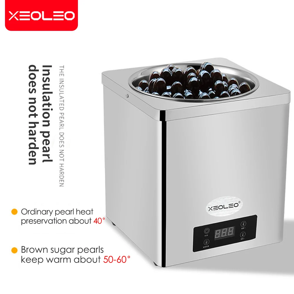 Xeoleo 3L หม้อต้มไข่มุกสำหรับการค้าหม้อต้มไข่มุกทรงกลมทำจากสเตนเลสสตีลสำหรับชาไข่มุกทาโร่หม้ออาหารสาคู
