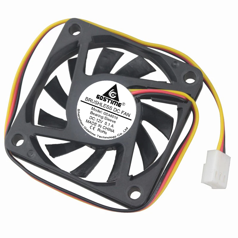 20PCS Wholesale 6010s Gdstime DC 12V 60mmx60mmx10mm 6cm 3pin FG Function Computer PC CPU Brushless Case Cooler Cooling Fan