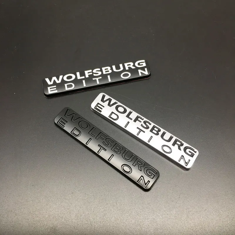 ثلاثية الأبعاد المعادن WOLFSBURG طبعة سيارة الجانب الحاجز الخلفي الجذع شعار شارة ملصق مائي ل طوارق سانتانا SUV باسات جيتا TDI جولف #2
