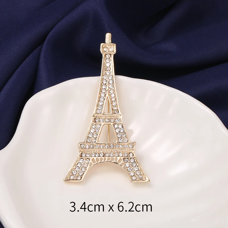 WEIMANJINGDIAN Brand Factory Direct ly Crystal Rhinestones Eiffel Tower Assorted Styles Brooch Jewelry Collections