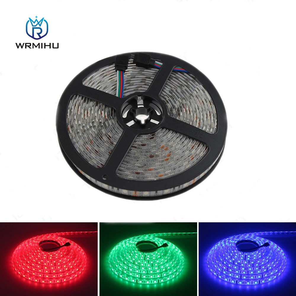 DC12V SM5050/2835-60leds/m 5m IP65 Waterproof Colorful RGB 24 keys 44 Keys Light Strip +12V 5A Power Supply Suit image 4