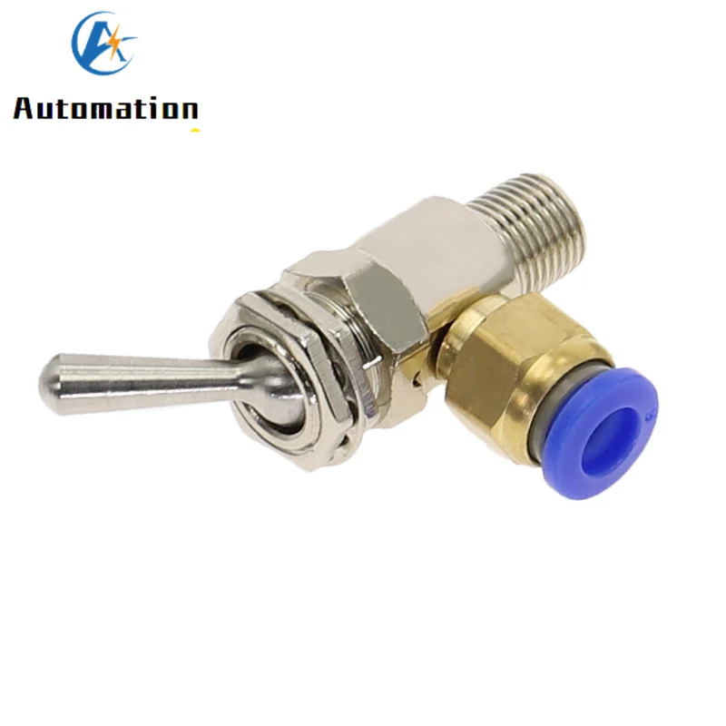 Air Pneumatic Mechanical Valve TAC2-3V Exhaust valve 2 Position 3 Way M5 Female 1/8 Male Thread Toggles Switch w Fiittings