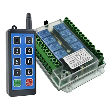 8 channel wireless rf remote control switch 12v /24v/36v/220VRemote cont wireless remote motor control switch