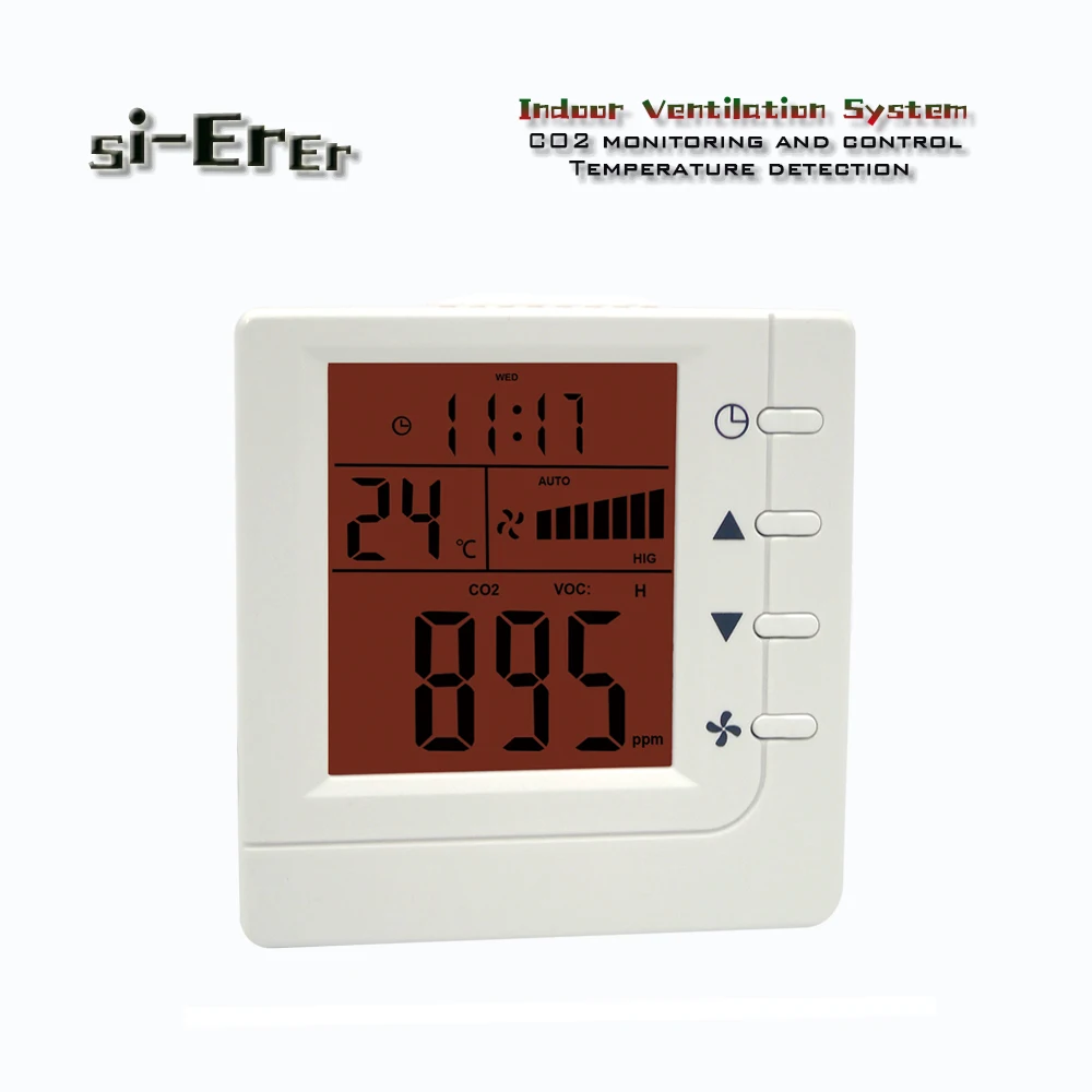 Indoor Office 350-1500ppm adjustment CO2 air controller RS485 air quality monitoring instruments for Air quality improvement