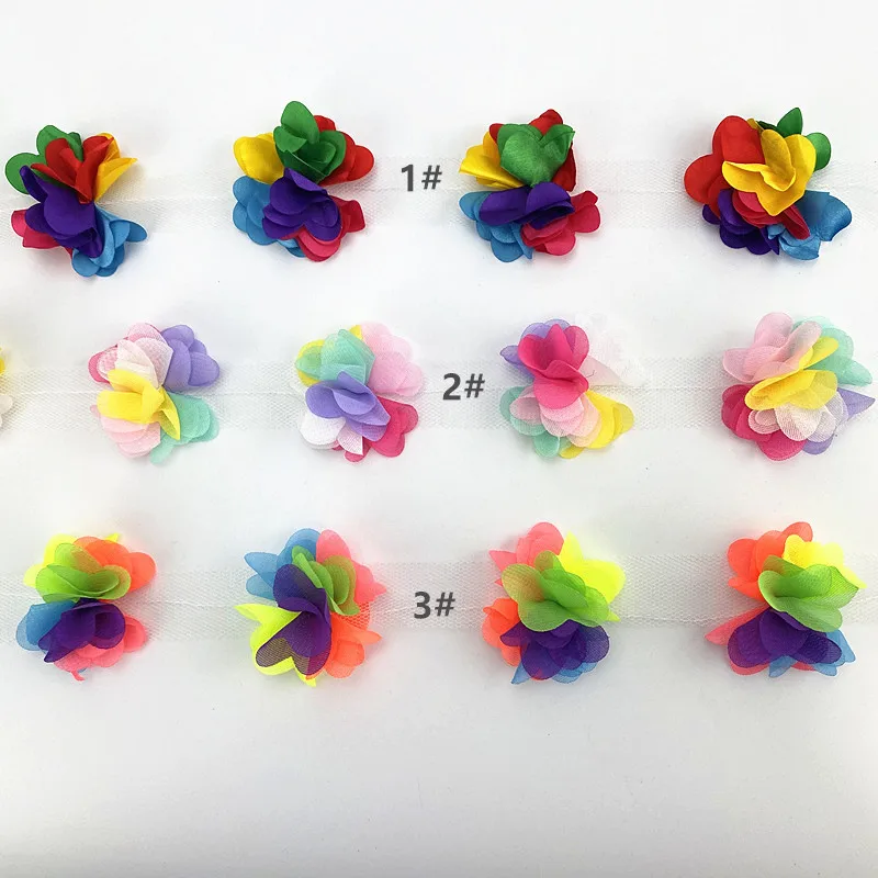 10 Yard 33 Farben 3D Chiffonblumen DIY 5cm Breite Spitzenborte 24 Blumen Spitzenband Dekoration Kleidungszubehör XF08 – Detail 2