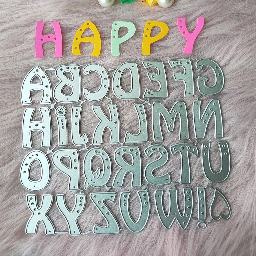 

New 26-letter alphabet metal cutting die mould scrapbook decoration embossed photo album decoration card making DIY handicrafts