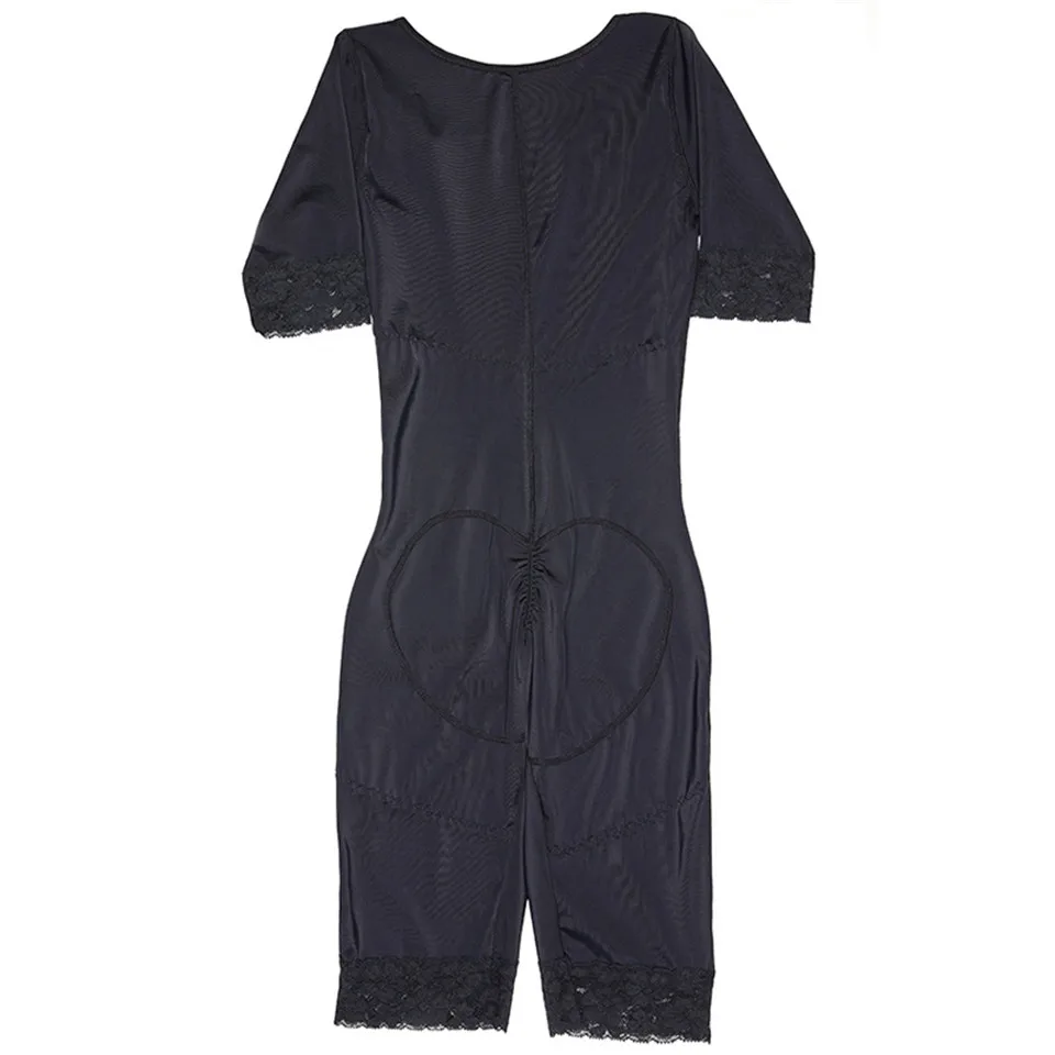 Shapewear Bodysuit Damen Schwarz Shapers Schnür-Unterbrust-Ganzkörper-Bodysuits mit Öffnung im Schritt Schlankmachende Unterwäsche – Detail 15