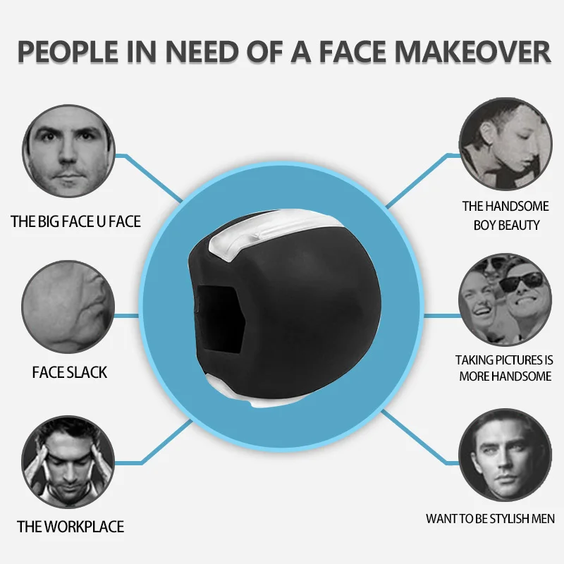 Food-grade Silica Gel Jaw Exercise Line Ball Muscle Trainin Fitness Ball Neck Face Toning Jaw Muscle Training Face lift