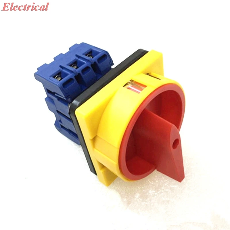 1pc Changeover Switch ON/OFF Position 6 Screw Terminals Universal Combination Switch 64 x 64 x 102mm 25A 32A 40A 63A