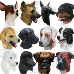 Latex Dog Mask Animal Head Masks Halloween Party Fancy Dress Canine Animal Rubber Masks Adults