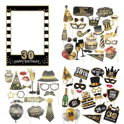 Accessoires de photomaton d'anniversaire pour hommes et femmes, accessoires de photomaton, cadre, fournitures de décoration pour travailleurs, fête d'anniversaire, 30 ans, 40 ans, 50 ans, 60 ans