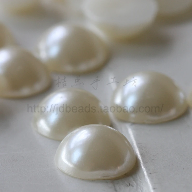 Craft Supply DIY ABS Pearl Half Round-Cabochons-Cab