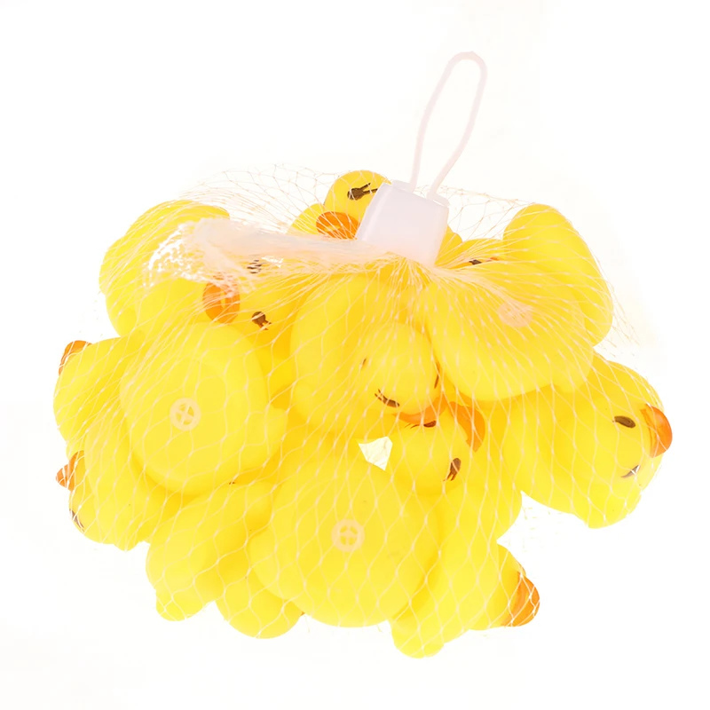 20pcs/bag Rubber Yellow Duck Baby Shower Water Toys Children Gift Baby Bath Toys Cheap Wholesale