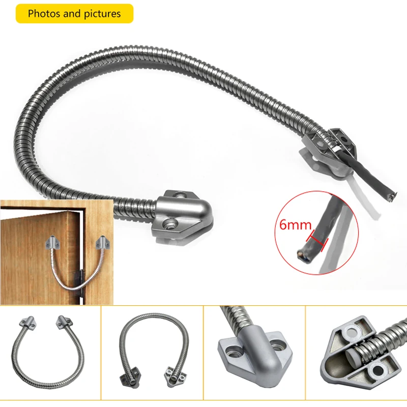 Door Loop Exposed Mounting Protection Sleeve Access Control Cable Stainless Steel Hidden Wire Line Protect Armored Metal Tube