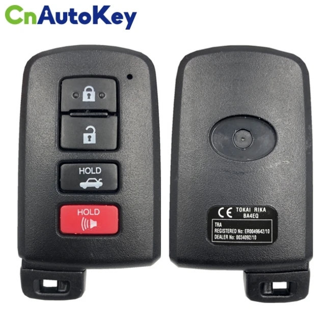 

CN007086 Aftermarket For Toyota Camry, Avalon Aurion Smart Key 4 Buttons BA4EQ P1 88 Chip 433MHz 89904-33460 Keyless Go