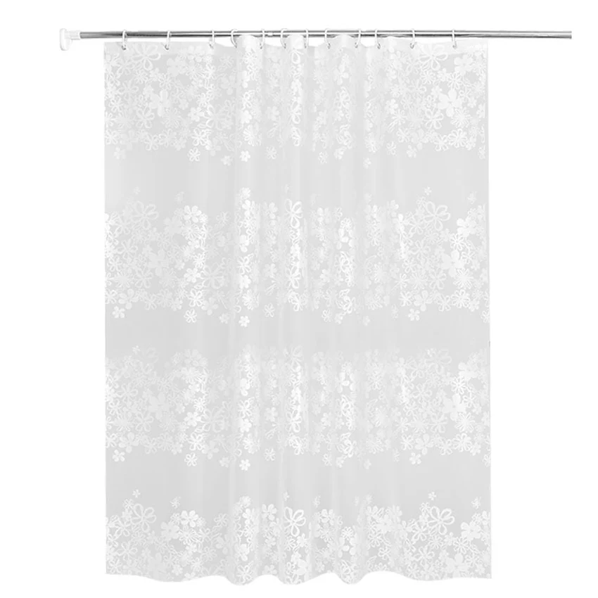 Flowers Shower Curtains Waterproof PEVA Floral Bath Curtains For Bathroom Bathtub Large Wide Bathing Cover Hooks Rideau De Bain