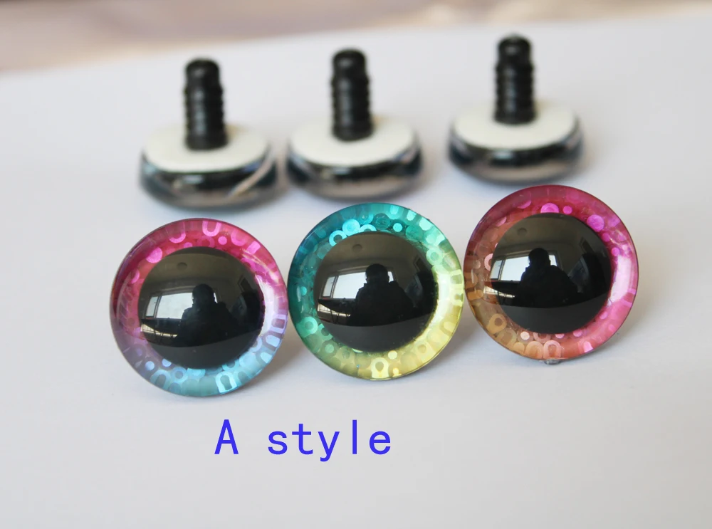 5 Paar Kreaturen-Puppenaugen, gemischte Farben, 12 mm bis 28 mm, rund, komisch glitzernde Spielzeugaugen mit Unterlegscheibe – HC10 – Detail 39