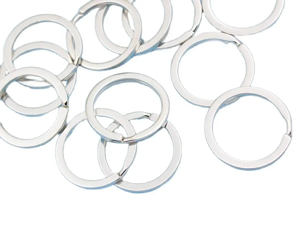 10PCS  Silver Color steeling Split Ring Keychain  DIY Crafts Choose 25mm 30mm 35mm