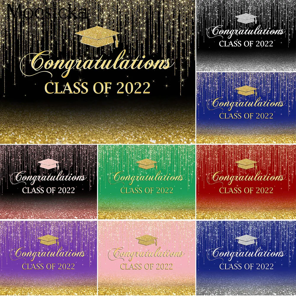 

Mocsicka Congratulations Class of 2022 Backdrop for Congrats Graduation Party Decorations Glitter Dots Congrats Grad Prom Photos