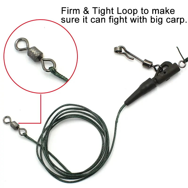 Carp Fishing Line Ready Tied Rigs Leadcore Coated Hooklink Fishing AccessoriesFor Carp Fishing Rigs Making Line With Carp Hooks