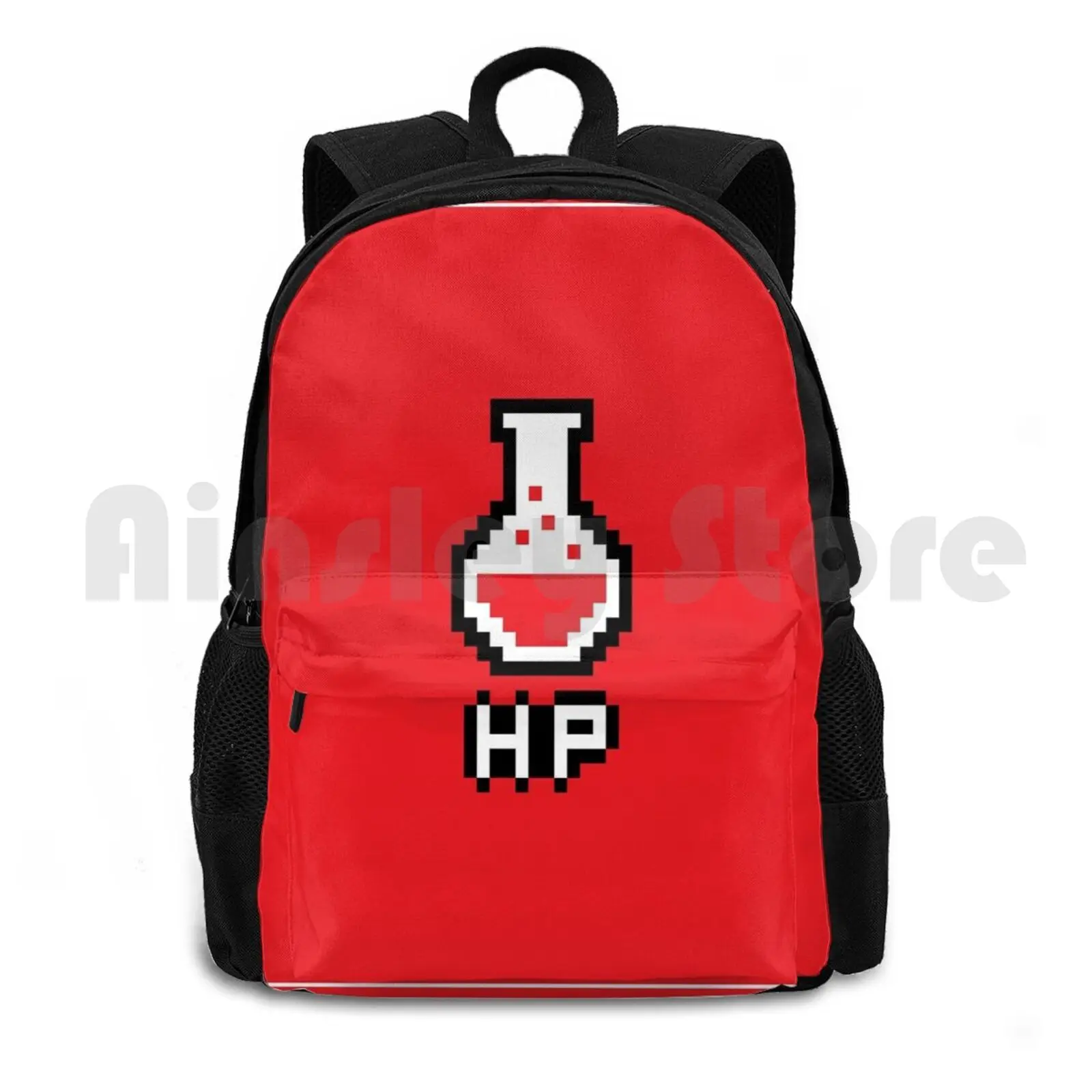 Potion-Hp Outdoor Hiking Backpack Riding Climbing Sports Bag Pixel 8bit 8 Bit Byte Retro Gamer Game Gaming Emo Hipster Katie