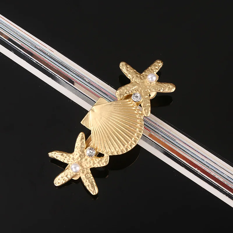 Women Ocean Seas Shell Springs Hairpins Starfish Barrettes Girls Hair Clips Gold Silver Hairgrips Hair Pin Hair Accessories