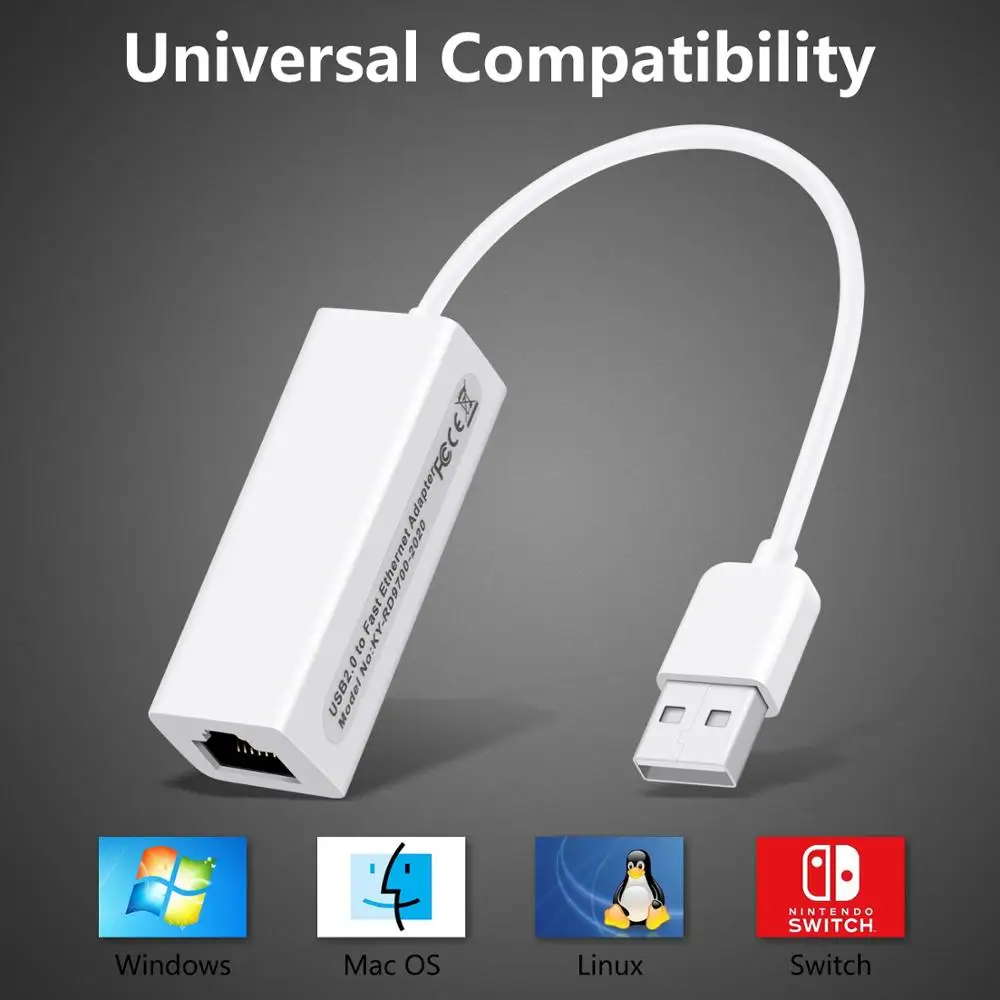 Adaptateur de carte réseau externe USB vers Ethernet RJ45 Lan, pour Windows 7/8/10/XP COMPANY 9700 et P1 XP/7/8/10