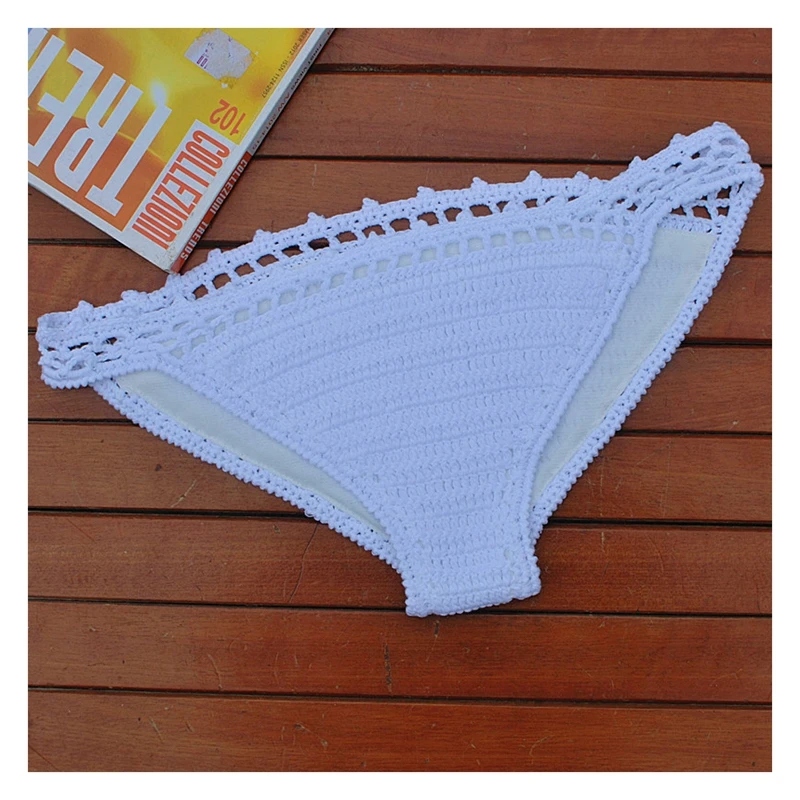 Handmade Swimwear Bikini Botton Crochet Swimsuit Briefs Cotton Beach Wear