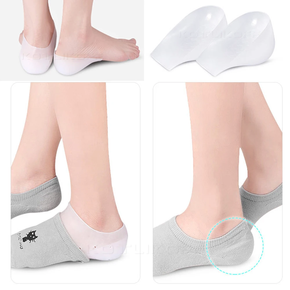 Semelles intérieures unisexes en gel de silicone pour hommes et femmes, outil de soin de la peau des pieds craquelés, recommandé pour augmenter la tenue des chaussettes