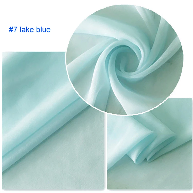 100cm*114cm Plain Silk Material Georgette Sheer Fabrics Dress Scarfs Material Silk Chiffon