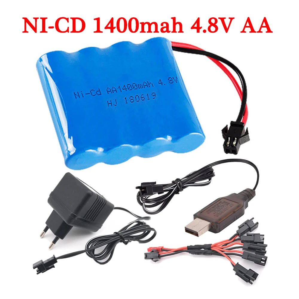 4.8v 1400mAh NI-CD Battery For Rc toys Cars Tanks Robots Boats Guns Electric toys Battery 4*AA 4.8v Battery Rechargeable Pack