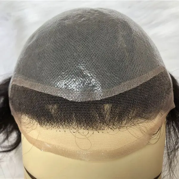 Men\'S Toupee Hairpieces Replacement System For Men PU Base With Frontal Swiss Lace Net 100% European Remy Human Hair 10x8 \